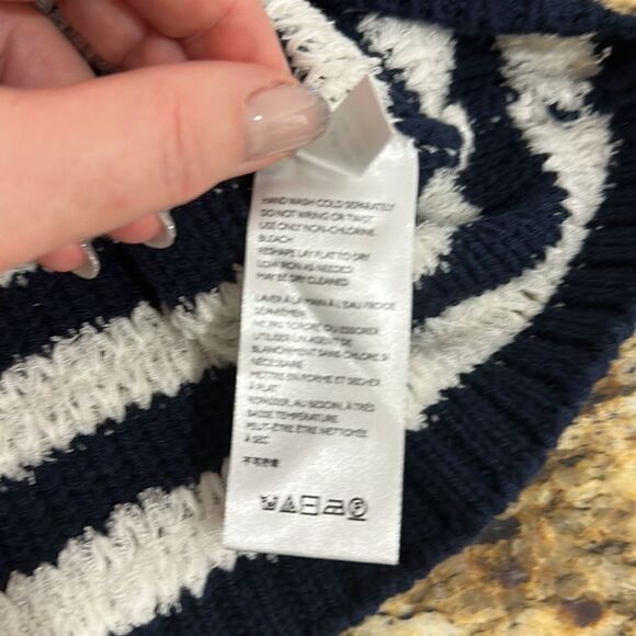 Anthropologie Evie Striped Relaxed Fit Poncho Sweater Size M/L - Picture 9 of 11